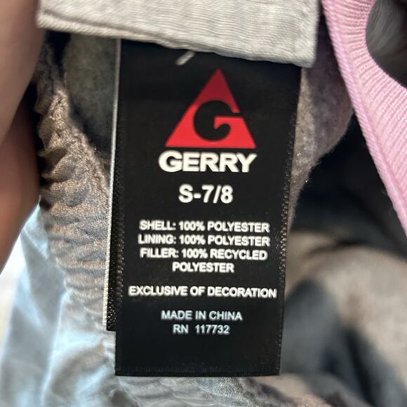 Gerry Snow Pants Ski Bib Overalls Insulated Gray S 7-8 Pink Accents NEW - Picture 7 of 8